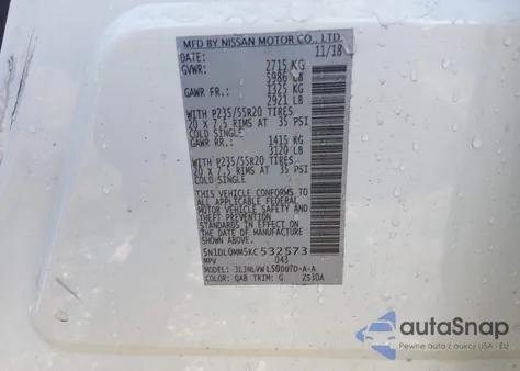 2019 Infiniti Qx60 Luxe from USA, damaged, VIN 5N1DL0MM5KC532573